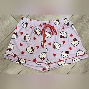 SANRIO HELLO KITTY 2025 HEARTS PAJAMA SHORTS DRAWSTRING SIZE SMALL NEW